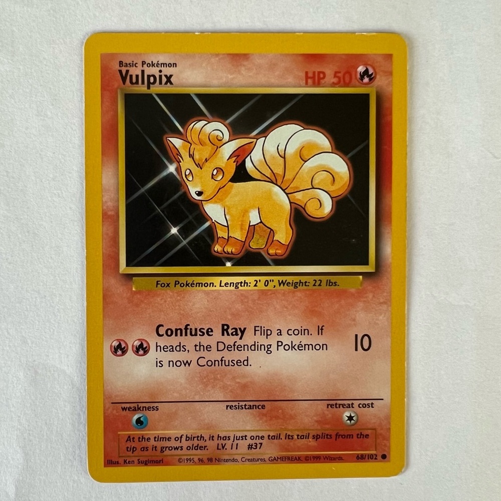Vintage Pokemon Vulpix Playing Card